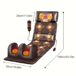 Full Body Heating Massager Mat with Neck & Foot Massagers - Brown (with leg massager)