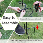 Adjustable Double Shepherd Hook with 5-Prong Base – 2-Sided Pole