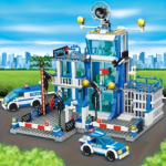 City Police Station Building Set with 2 Patrol Cars & Accessories