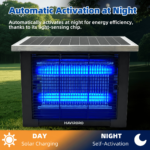Solar Bug Zapper Outdoor – 2,000 Sq Ft Rechargeable Mosquito Zapper