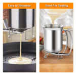 Stainless Steel Pancake Batter Dispenser & Funnel with Stand