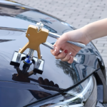 Paintless Dent Repair Kit, Includes a Dent Repair Tool Set and a Golden Tool Lifter, Equipped with 20 Dent Pull Tabs, Suitable for Repairing Car Body Dents Caused by Hail and Other Metal Surface Issues