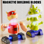 Magnetic Robot Stacking Toys for Kids with Storage Box