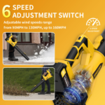 580 CFM Cordless Leaf Blower with 4.0Ah Battery & 6 Speeds