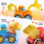 SYNCFUN 3-Pack Glowrover Monster Trucks with LED Light-Up Wheels