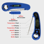 Instant-Read Digital Kitchen Food Thermometer for Cooking & Meat