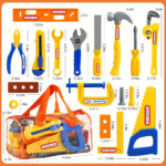 Kids Pretend Play Tool Set with Toolbox & Screwdriver 10–30 Pcs