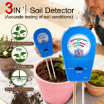 3-in-1 Soil Meter: pH, Moisture & Fertility Tester Battery-Free - Light Blue