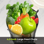 450W 3-Speed Centrifugal Juicer with 4.3&quote; Wide Feed Chute