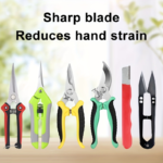 6-Piece Stainless Steel Garden Pruning Shears & Fruit Picker Set - Multi-color Upgraded Version