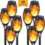 Solar Torch Lights With Smart Light Control, Upgraded Solar Torches Featuring Flashing Flames, Suitable For Garden Lawn Decoration, Solar Outdoor Lights, Ideal For Courtyard Outdoor Lawn Lighting IP44 Waterproof 16-8pcs - Image 2