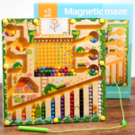 Magnetic Color & Number Maze Toy for Toddlers & Kids - Magentic Maze Walking Beads [Mushroom Style]