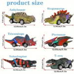 6-Piece Dinosaur Toy Car Set for Toddlers & Kids Ages 3+