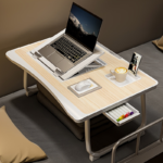 Portable Laptop Bed Tray Table with Cup & Tablet Holder - Image 2