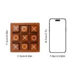 Classic Wooden Tic Tac Toe Game Set 9 Blocks – Tabletop Decor & Family Game