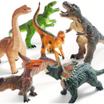 6-Piece Soft Jumbo Dinosaur Figures with Educational Book Ages 1+