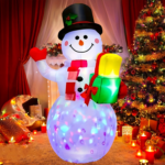 5ft Christmas Inflatable Snowman with Rotating Color LED Lights