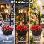Solar Flower Pot Light 1/2-Pack – Vintage Planter Pathway Lamp