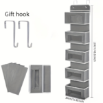 5-Tier Over-the-Door Storage Rack – 44 lbs Capacity, No-Drill Design