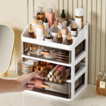 Large Clear Cosmetic Storage Box – Multi-Layer Desktop Drawer Organizer