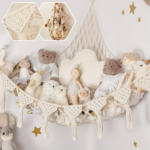 Extra Large Plush Toy Mesh Hammock – Stuffed Animal Storage Net - Off White