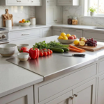 Reversible Stainless Steel Cutting Board with Lip 15.7&quote; x 11.8&quote;