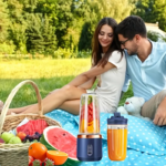 6-Blade 2-in-1 Portable Blender & Juicer with USB Charging 2 Cups