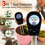3-in-1 Soil Meter: pH, Moisture & Fertility Tester Battery-Free - Black