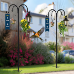 Heavy-Duty Adjustable Shepherd Hook – 4 Hooks & Anti-Tip Base