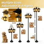 73&quote; 3-Head Solar Lamp Post Light – Dusk to Dawn Outdoor Street Light