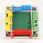 Wooden Number Dice Game Set with 8 Colorful Dice for Kids