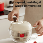 Rotating Double-Layer Vegetable Spinner & Washing Basin Set
