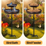 42&quote; Heavy-Duty Double-Layer Metal Bird Bath with 5-Prong Base