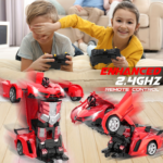 1:18 RC Transforming Robot Car Toy – 360° Drift Remote Control Car