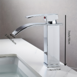 Stainless Steel Waterfall Bathroom Faucet – Hot & Cold Single Hole