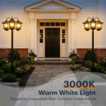 73&quote; 3-Head Solar Lamp Post Light – Dusk to Dawn Outdoor Street Light