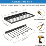 Wall-Mount Power Tool Organizer – Heavy-Duty Metal Drill Rack