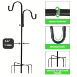 Adjustable Double Shepherd Hook with 5-Prong Base – 2-Sided Pole