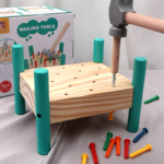 Wooden Pounding Table Bench Toy with Nails for Toddlers