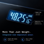 Digital Bathroom Scale with LED & Temp Display – Wide Glass Platform