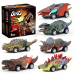 6-Piece Dinosaur Toy Car Set for Toddlers & Kids Ages 3+ - Dinosaur toy set
