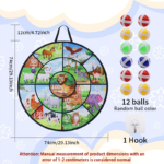 29-Inch Large Dart Board Game with 12 Sticky Balls for Kids - 29-inch animal target + 12 balls