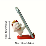 Cute Cartoon Cat Desk Phone Holder & Tablet Stand – Aesthetic Desk Ornament
