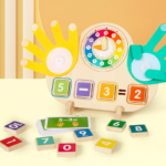 Wooden Clock Toy for Kids – Telling Time & Math Learning