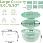 5.3 Qt Large Salad Spinner Set with 5 Mandoline Slicer Blades