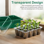 4-Pack Heavy-Duty Seed Starter Trays with Vents – 48 Cells