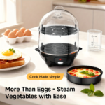Double Layer Electric Egg Cooker & Steamer with Auto Shut-Off