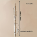 2-Pack Glow-in-the-Dark Birch Branch Lights – Battery-Powered LED Decor