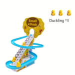 Electric Duck Climbing Stairs Toy with Music & LED Lights - Climb stairs + 3 ducklings