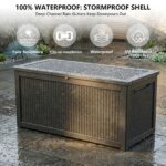 Large Outdoor Resin Deck Box with Lockable Lid & Handles